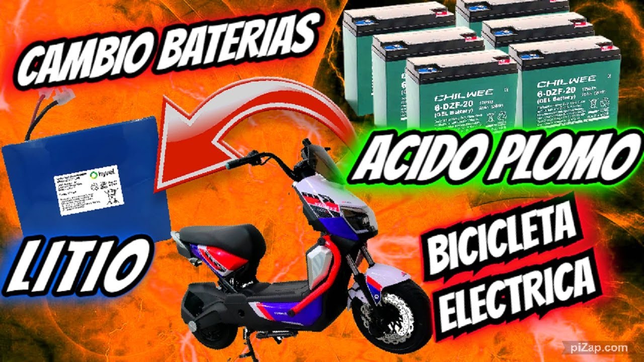 ¡ASI CAMBIE LAS BATERIAS de ACIDO PLOMO a LITIO en mi BICI ELECTRICA!