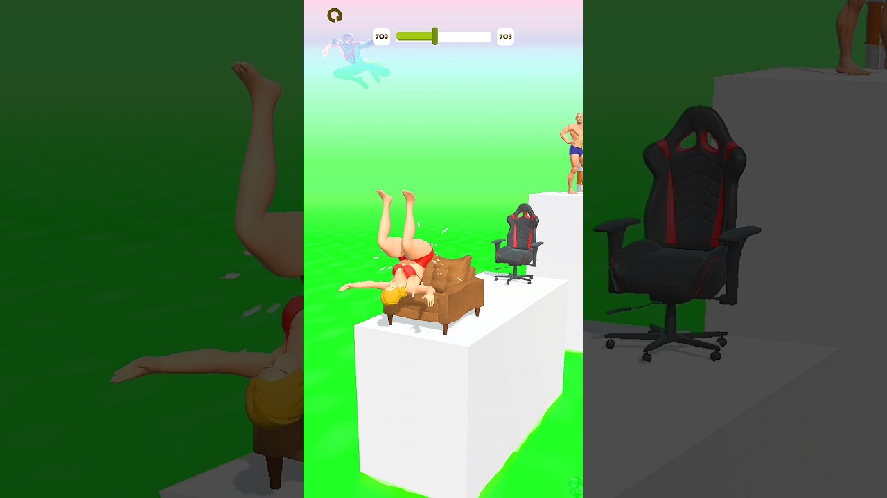 Squeezy Girl Jump Green Background Fun 