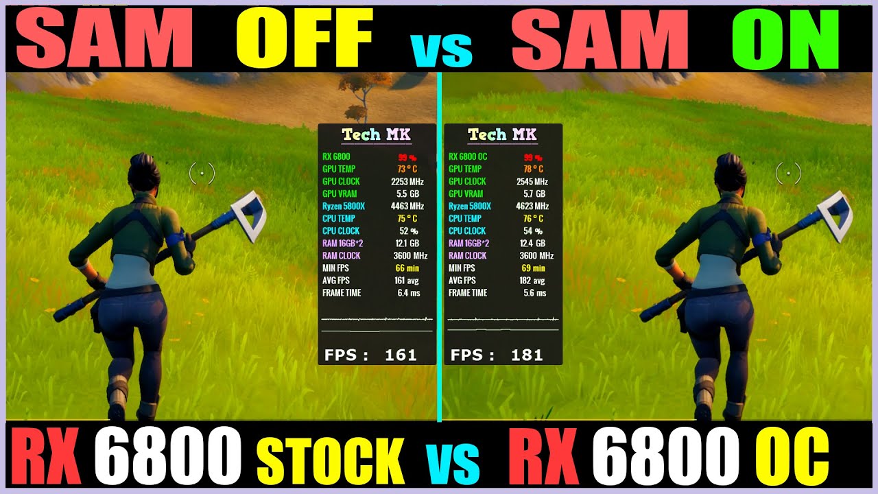 RX 6800 OC vs STOCK |  Ryzen 5800X | Test In 13 Games | High Settings 1440p | Tech MK