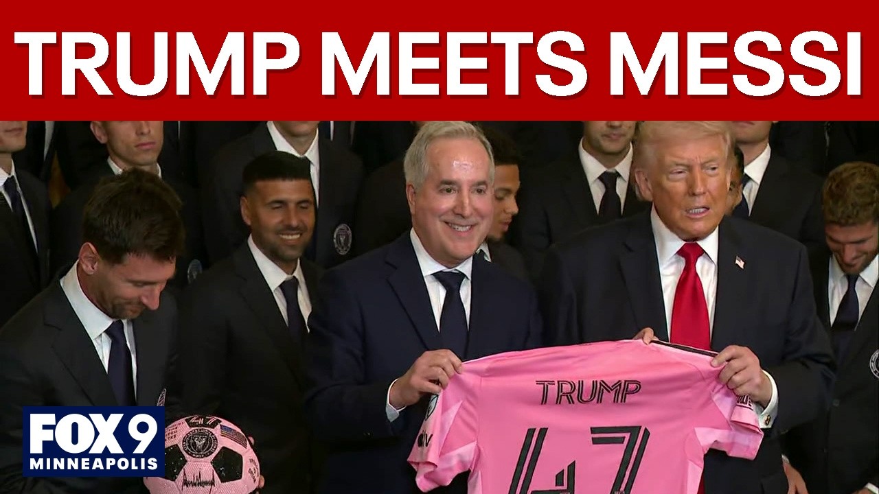 President Trump meets Lionel Messi honoring MLS Cup champions