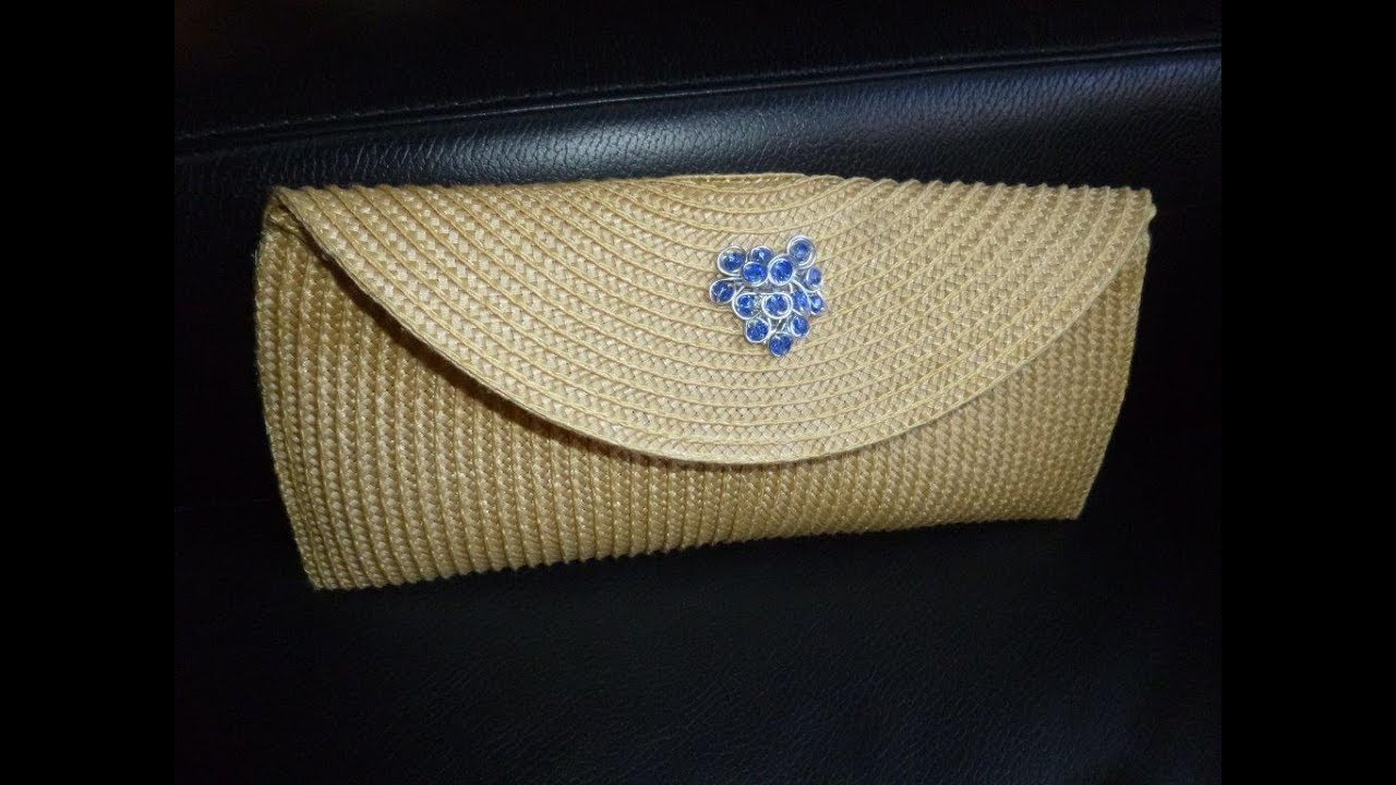 Como hacer una cartera con un mantel de rafia