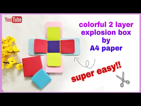 colorful 2 layer explosion box base making tutorial | how to make explosion box | #explosionbox