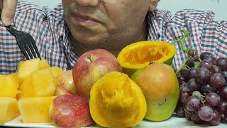 mango-apple-grape-melon/EATING ASMR/مانجو-تفاح-عنب-شمام/اصوات الاكل