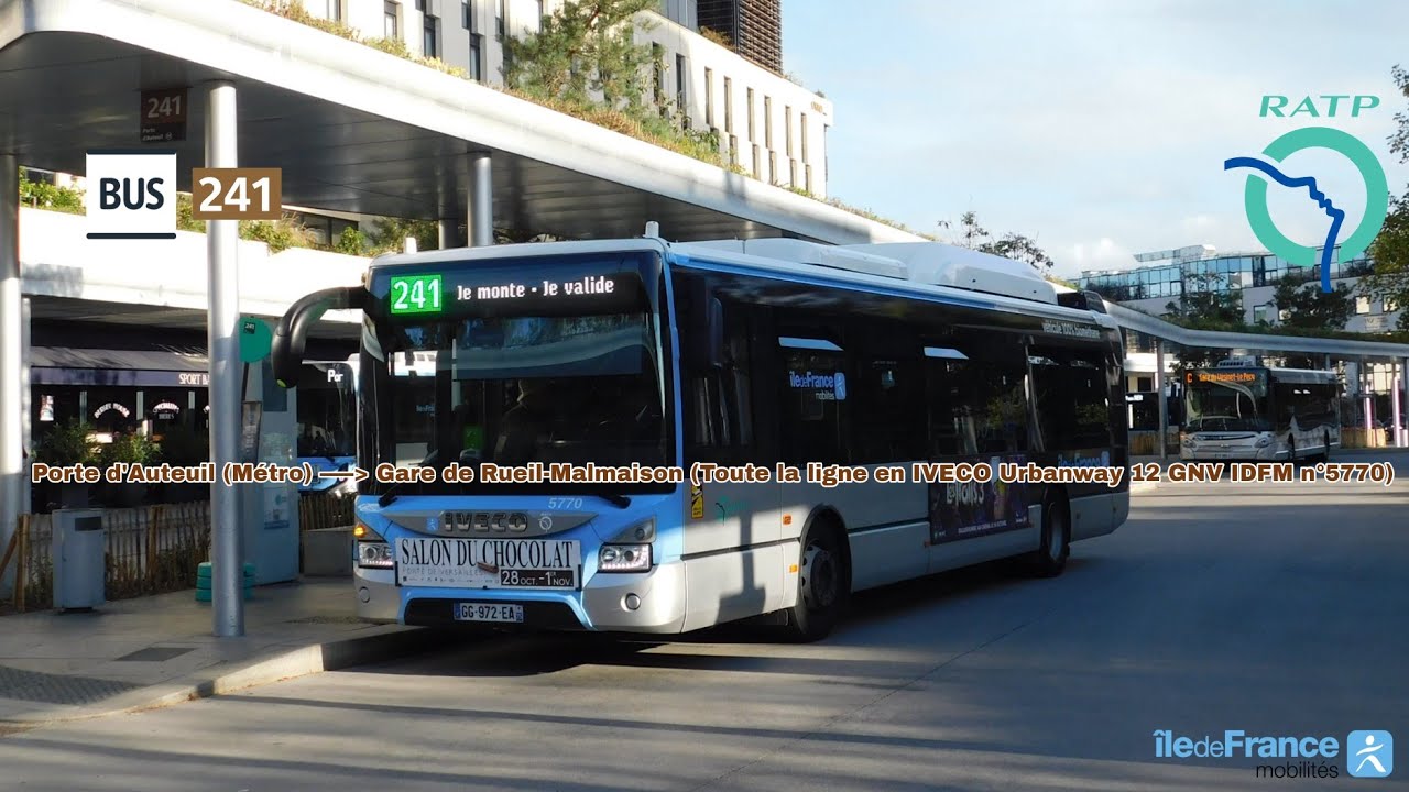 [Ligne 241 RATP] Urbanway 12 GNV IDFM n°5770 – Porte d'Auteuil (Métro ...