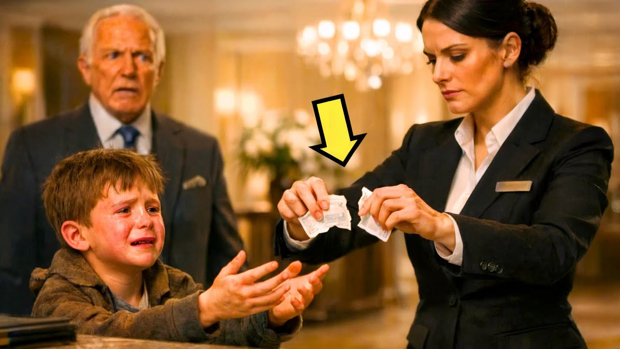 المديرة مزقت شيك الولد الفقير… دون أن تعلم من كان يراقب كل شيء