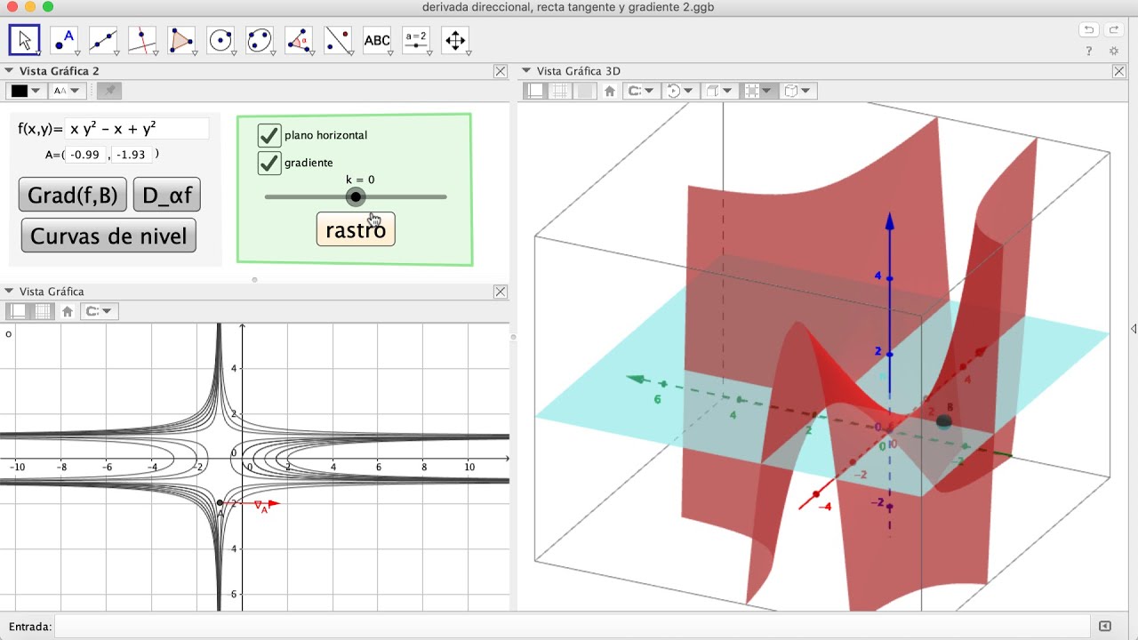 Estudio del gradiente y de las curvas de nivel con geogebra YouTube Estudio del gradiente y de las curvas de nivel con geogebra YouTube