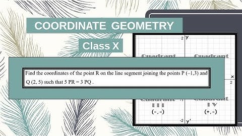Find the coordinates of point R on line segment PQ: P (–1,3) and Q (2, 5) such that 5 PR = 3 PQ .
