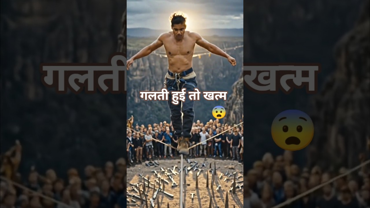 Walking on Rope Over Death 😱 | 1 Minute Thrilling Cartoon Story 🎭🔥