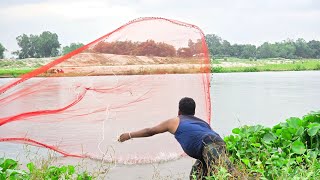 Traditional Net Fishing Village in River With Beautiful Natural - Best Cast Net Fishing Video 2026//