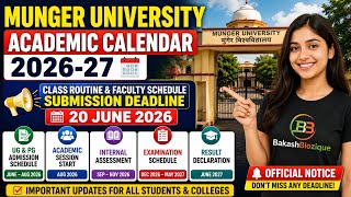 Munger University Academic Calendar 2026-27 Released | Class Routine Submission Notice 