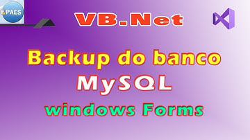 Cópia de segurança do banco de dados MySQL com VB.Net. Visual Studio 2019