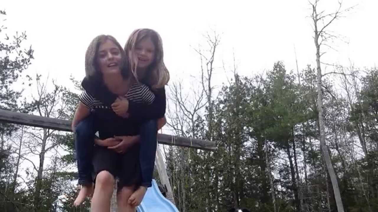 Giving someone a piggyback ride part 2 outside