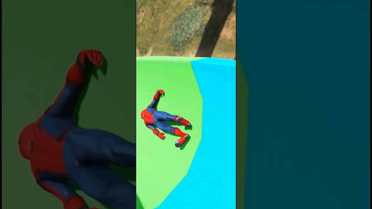 spiderman and giant waterslide part 37 