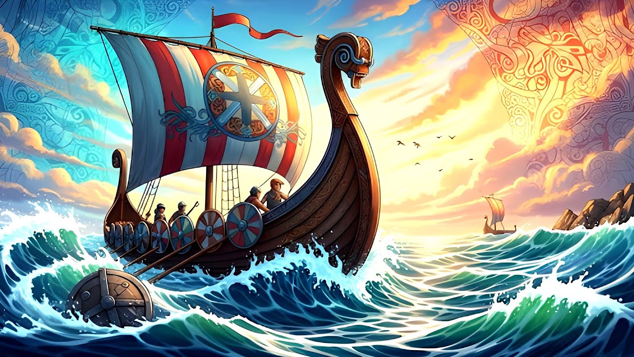 2 Hour Viking Ship Journey Ambience | Ocean Waves & Norse Lore for Sleep & Study