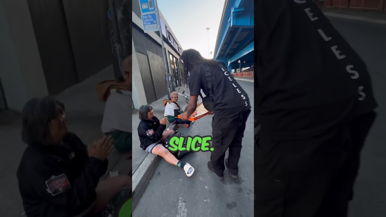 Giving out pizza to people in need heartwarming acts of kindness 