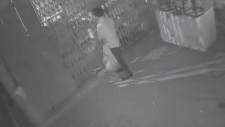 Person Stealing Several Items from a Closed Shop and Collecting Them into a Bag