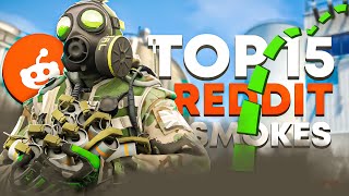 TOP 15 MOST UPVOTED CS:GO PRO REDDIT SMOKES! (200 IQ)
