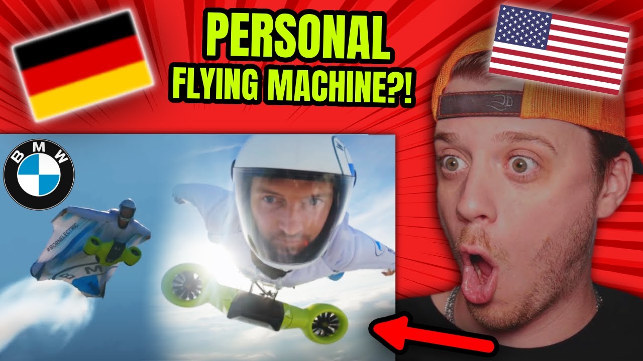 American Reacts to BMW Electric Wingsuit - the future of individual flying!