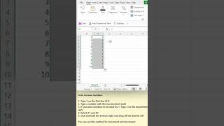 Increment numbers in excel