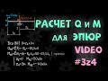 Расчет значений Q и M для построения эпюр поперечных сил и изгибающих моментов балки на двух опорах