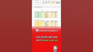 Cách chuyển định dạng chữ từ ngang sang dọc #daotaotinhoc #excel #tinhocvanphong #exceltips