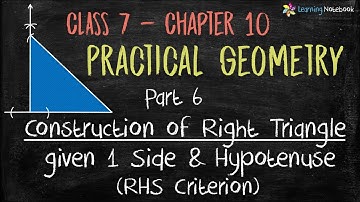 Construction of Right Angle Triangle Class 7 || practical geometry class 7