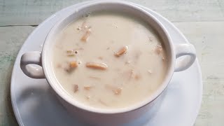 mushroom soup شوربة الفطر بالكريمه سريعه لذيذه ودافئه