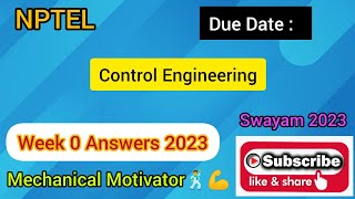 Celebrity Control Engineering | Week 0 Quiz | Assignment 0 Solution | NPTEL | SWAYAM 2023 Profile