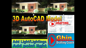 Drawing Exercise 17: How to Add LIGHTS  in 3D modeling (3D AutoCAD)