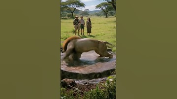 The Lion hunts the Python #lion #tiger #animals #brainrot #python