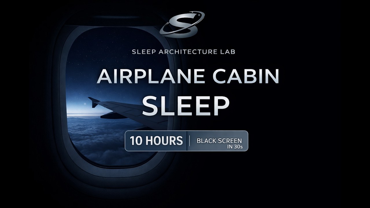 Airplane Cabin Noise for Deep Sleep (10 Hours) | Black Screen After 30 Seconds