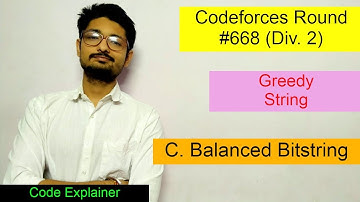 C. Balanced Bitstring || Codeforces Round #668 (Div. 2) || CODEFORCES