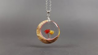 Glowing In The Dark Floral Epoxy Necklace