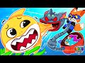 Baby shark run away color squad rescue baby shark from vacuum cleaner  baby shark family stories