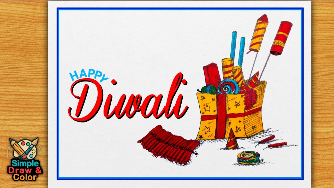 Happy Diwali Drawing | Easy Diwali Crackers Drawing | Diwali Special Art 🎆 