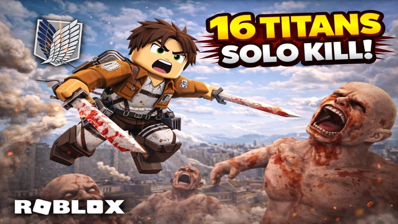 16 TITANS SOLO KILL 🔥 Roblox Attack on Titan #Roblox #AttackOnTitan #AOT #RobloxAOT #solokill