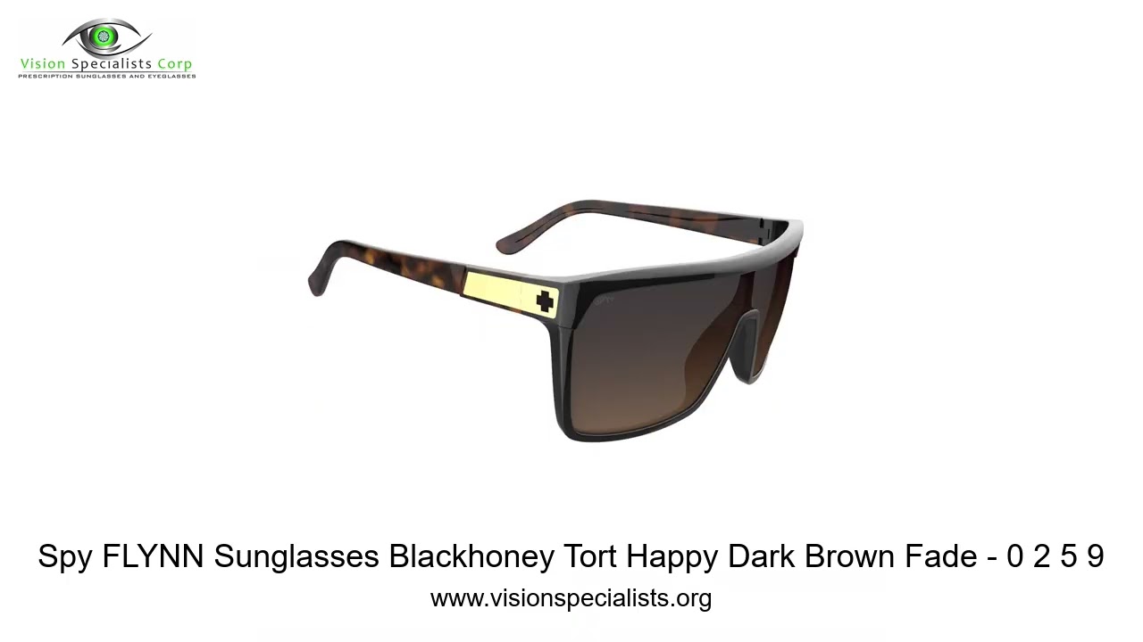 Spy FLYNN Sunglasses Blackhoney Tort Happy Dark Brown Fade   0 2 5 9
