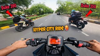 New Duke 350 v/s Duke 390 🥵 Crazy Hyper City Ride 🔥