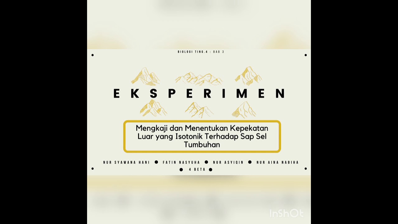 Biologi Tingkatan 4 Eksperimen 3 5 Youtube