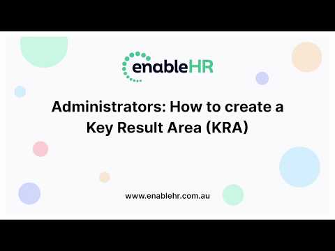 Administrators: How to create a Key Result Area (KRA) in enableHR's Online Performance Review module