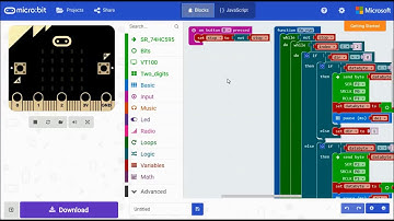 The BBC micro:bit - TWO_DIGITS + VT100 + BITS + SR_74HC595