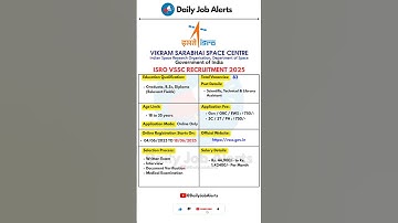 ISRO Recruitment 2025 | New Vacancy 2025 | Daily Job Alerts #shorts
