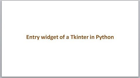 Entry widget of a Tkinter in Python GUI