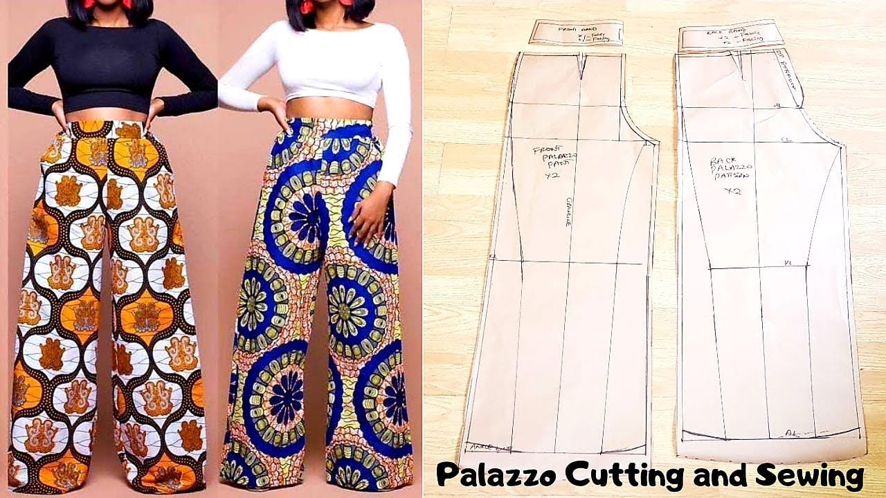 Palazzo Pant Pattern drafting Cutting and Stitching DETAILED  Wide Leg  TrouserPattern drafting  YouTube