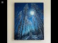 PAINTING A SNOWY MOONLIGHT PAINTING || ASMR ACRYLIC PAINTING BY feliks k