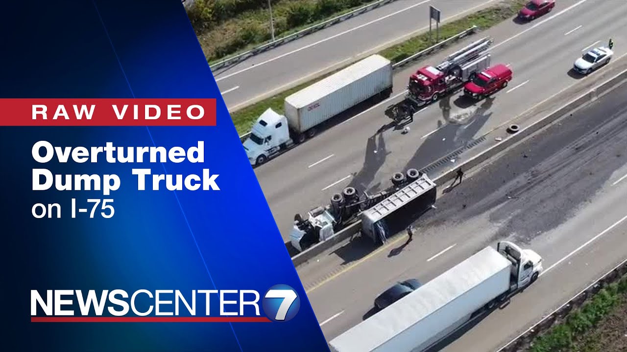 RAW VIDEO: Overturned dump truck on I-75 | WHIO-TV - YouTube