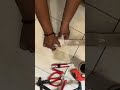 the process of packing packages with plastic and duct tape