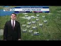 Lingering showers today and some falling temperatures.