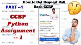 #CCBP Python assignment 1 | How to get Request a Call Back from #CCBP #nxtwave | Growth Cycle - 2