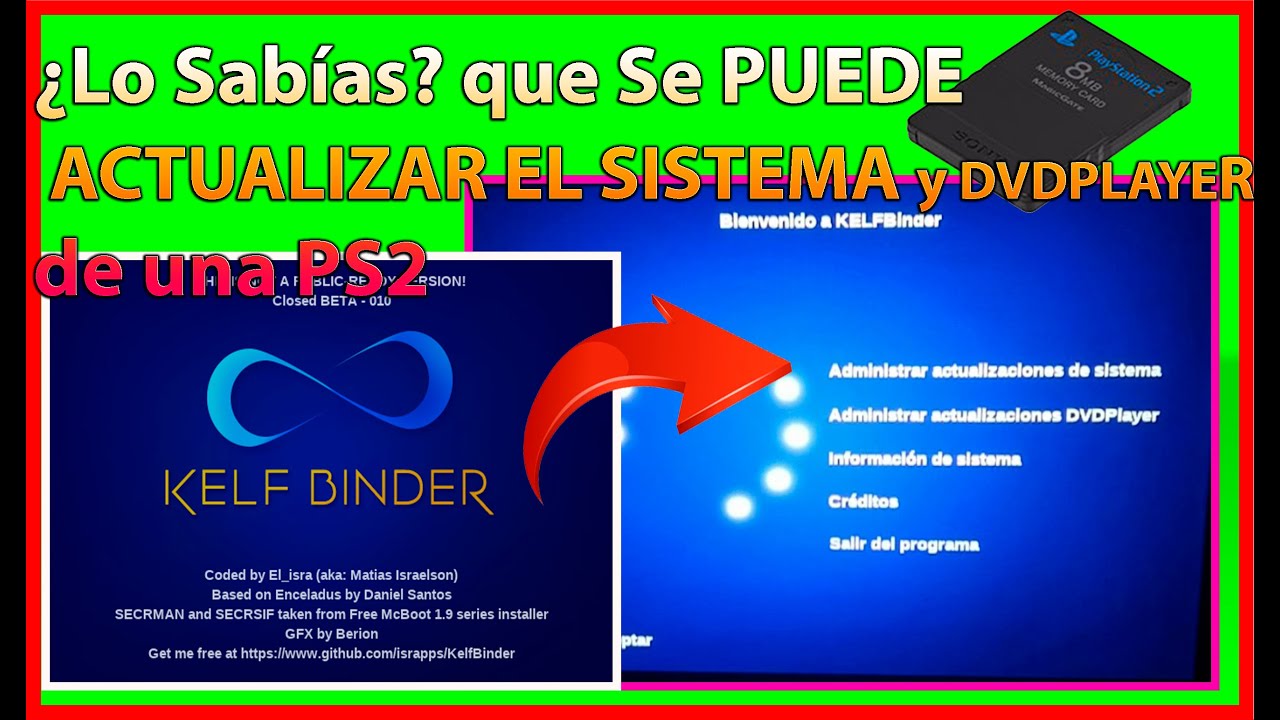 Novedad ps2 kelfbinder 2 actualizador de sistema y dvdplayer